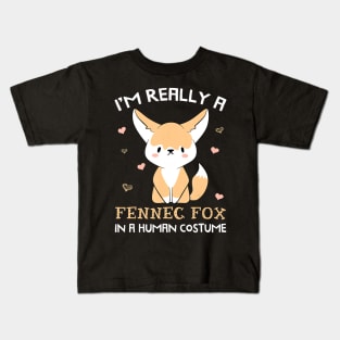 I'm Really A Fennec Fox In A Human Costume Funny Gift Kids T-Shirt